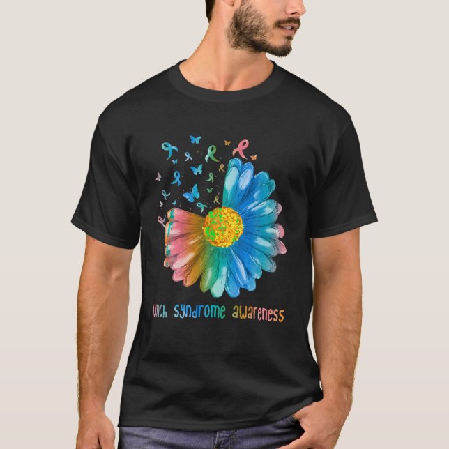 Daisy Butterfly Lynch Syndrome Awareness T Shirt (Framsida)