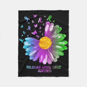 Daisy Butterfly Metastatic Breast Cancer Awareness Fleecefilt