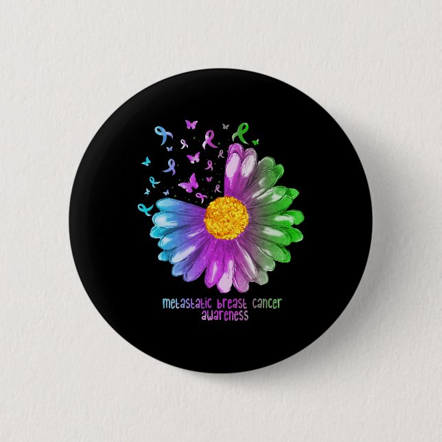 Daisy Butterfly Metastatic Breast Cancer Awareness Knapp (Framsida)