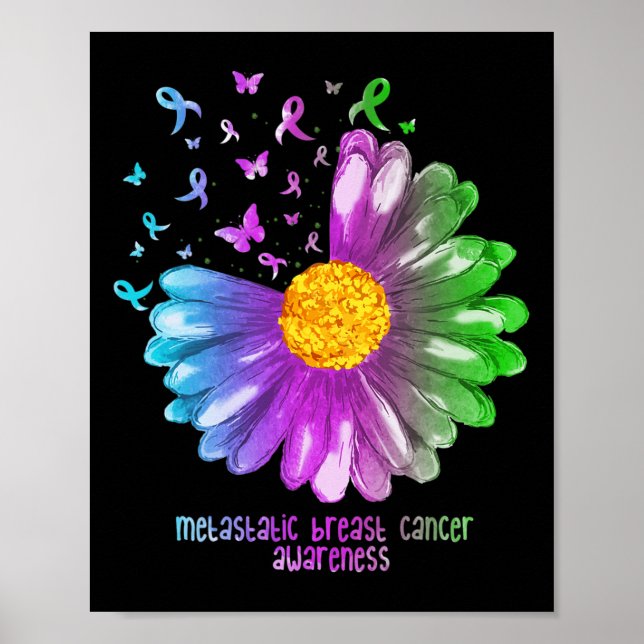Daisy Butterfly Metastatic Breast Cancer Awareness Poster (Framsidan)