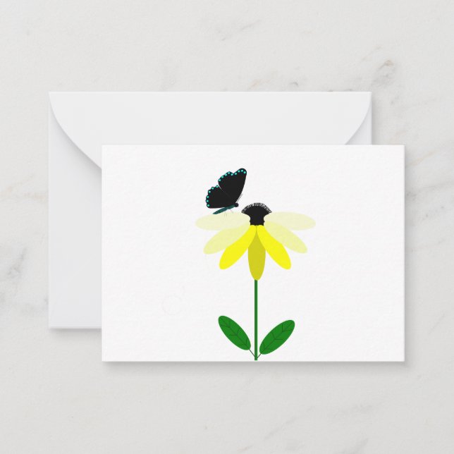 Daisy Butterfly Note-kort Anteckningskort (Framsida)