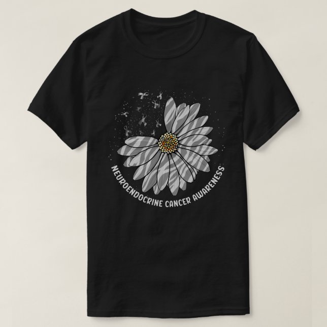 Daisy Butterfly Zebra Ribbon Neuroendocrine Cancer T Shirt (Design framsida)