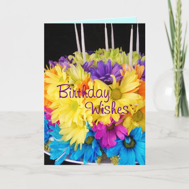 Daisy Cake Birthday-kort anpassa Kort (Framsida)