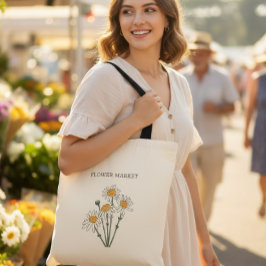 Daisy Canvas Bag, Teacher Tote Bag Tygkasse