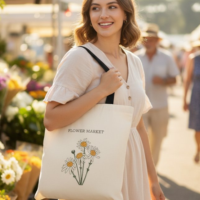 Daisy Canvas Bag, Teacher Tote Bag Tygkasse (Skapare uppladdad)