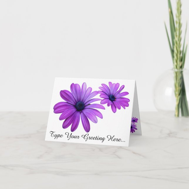 Daisy Card Rosa Flowers Anpassningsbar Daisy Note  Kort (Framsida)