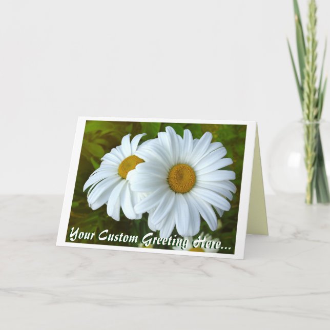 Daisy Card Vild Flowers Anpassningsbar Greeting Ca Kort (Framsida)