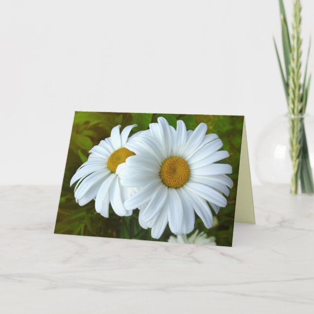 Daisy Card Vild Flowers Anpassningsbar Greeting Ca Kort (Framsida)