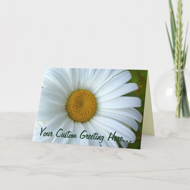 Daisy Card Vild Flowers Anpassningsbar Greeting Ca Kort (Framsida)