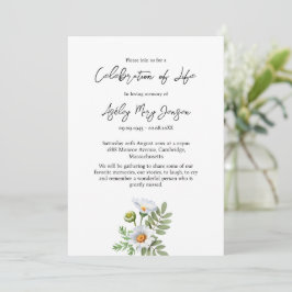 Daisy Celebration of Life-Begravning Inbjudningar