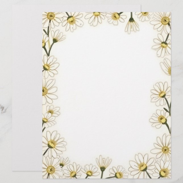 Daisy Chain Stationery Paper Brevhuvud (Fram/baksida)