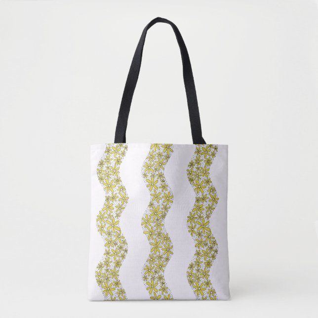 Daisy Chain Wiggly Flower Rand gult Tygkasse (Framsida)