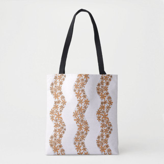 Daisy Chain Wiggly Flower Rand orange Tygkasse (Framsida)
