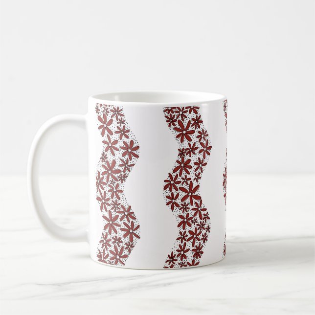 Daisy Chain Wiggly Flower Rand red Kaffemugg (Vänster)