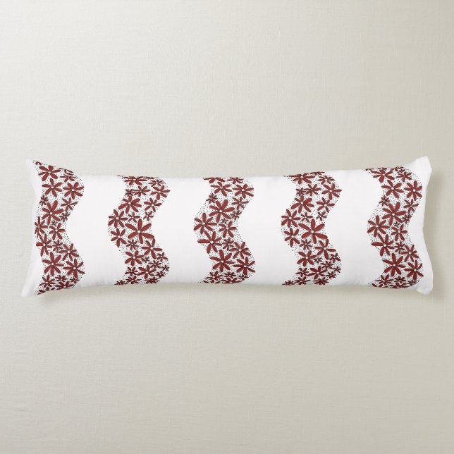 Daisy Chain Wiggly Flower Rand red Kroppskudde (Framsidan)