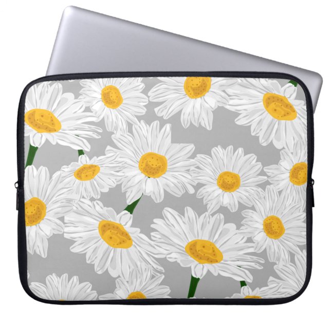 Daisy chamomile fält. sommarblommor, siam, vår laptop fodral (Framsidan)