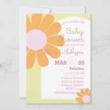 Daisy Chic Pastel Grönt Baby Shower