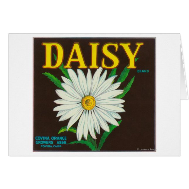 Daisy Citrus Låda etikett Hälsningskort (Framsidan Horizontal)