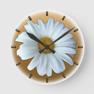 Daisy Clock Wildblommes Daisy Flower Wall Clock Rund Klocka