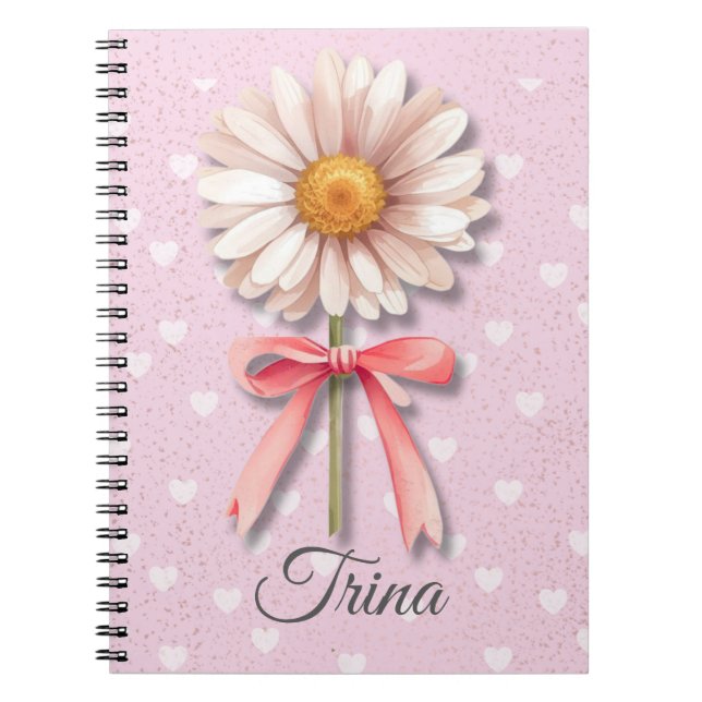 Daisy Coquette Notebook | Pink Aesthetic Journal Anteckningsbok (Framsidan)