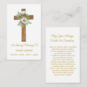 Daisy Cross Memorial Begravningskort Visitkort