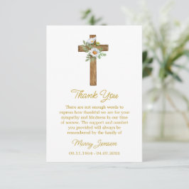 Daisy Cross Sympathy Thank You Card Tack Kort