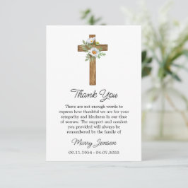 Daisy Cross Sympathy Thank You Card Tack Kort