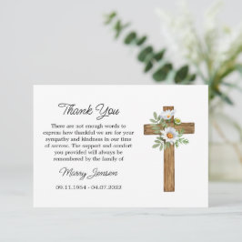 Daisy Cross Sympathy Thank You Card Tack Kort