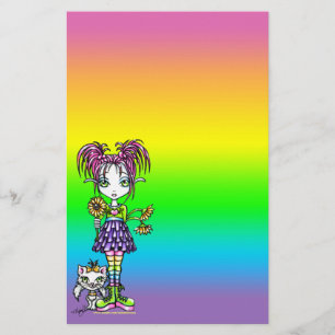 "Daisy" Cute Rainbow Fairy Art Stationery Brevpapper