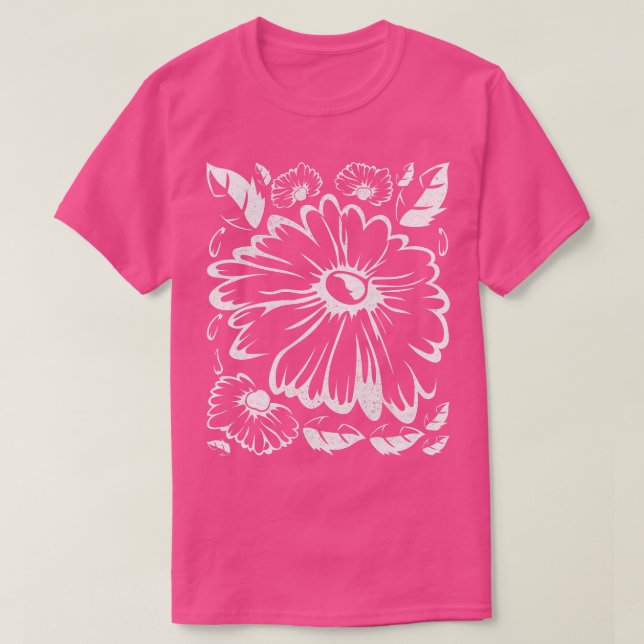 Daisy Daisy Blommigt för botaniskt naturträdgårdsb T Shirt (Design framsida)