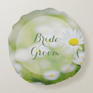 Daisy Daisy Flower Blommigt Summer Forever Rund Kudde