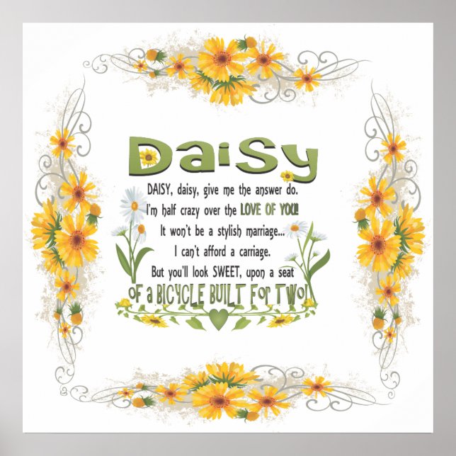 Daisy, daisy ge mig ditt svar gör. poster (Framsidan)