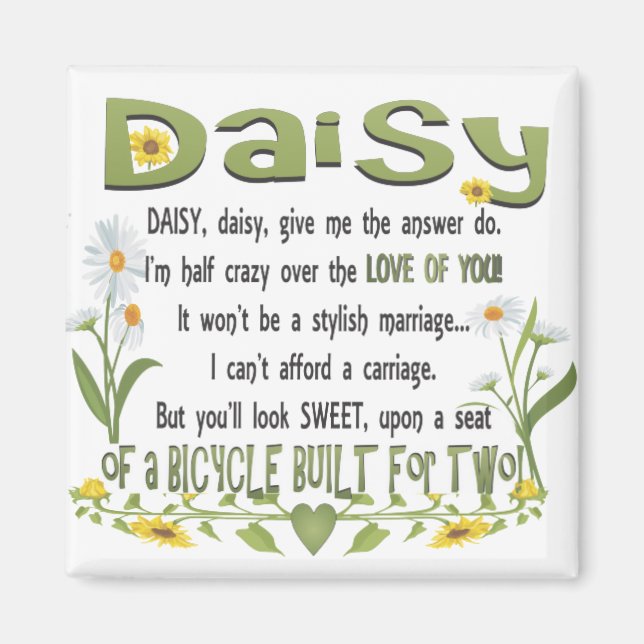 Daisy, daisy, ge mig svaret gör, jag är halvgalen magnet (Framsidan)
