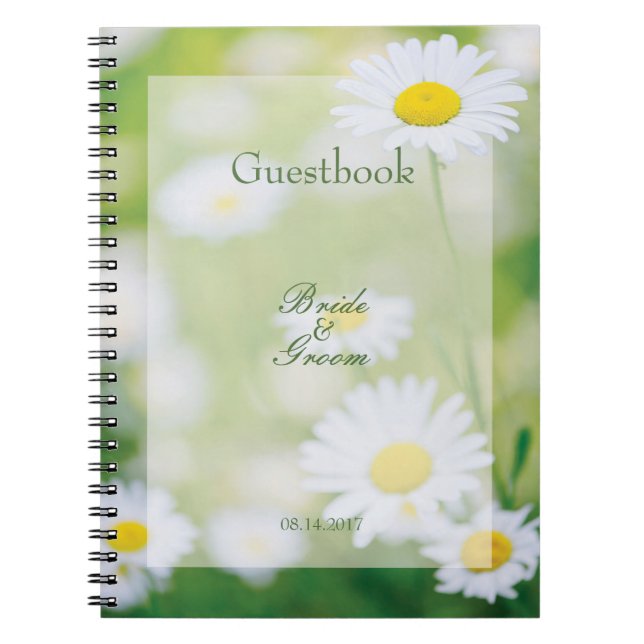 Daisy Daisys Flower Blommigt, sommargäst bok Anteckningsbok Med Spiral (Framsidan)