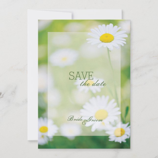 Daisy Daisys Flower Blommigt Summer Save the Date Spara Datumet (Framsida)
