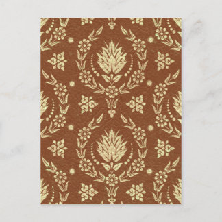 Daisy Damask, läder i Brown och Guld Vykort