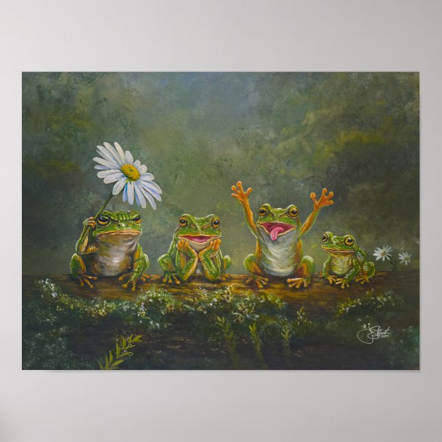 "Daisy Day" Handmålad tryck (Framsidan)
