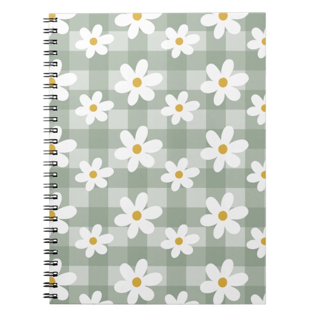Daisy Days bärbar dator - Grönt Gingham Anteckningsbok (Framsidan)
