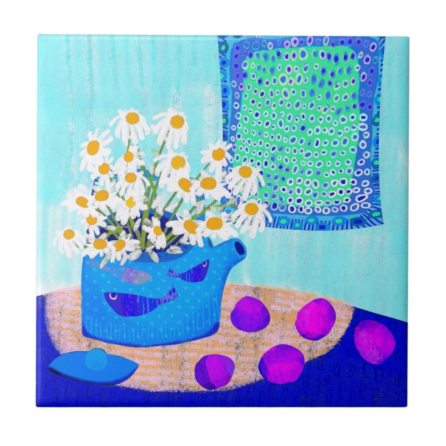 Daisy Delight Ceramic Tile Kakelplatta (Framsidan)