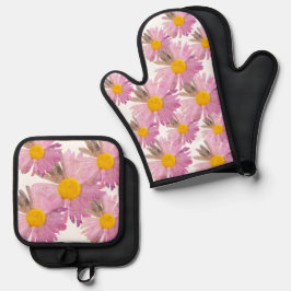 Daisy Delight Oven Mitt & Pot Holder Set Tie-Dye
