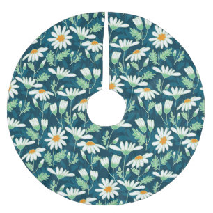 Daisy Ditsy Chamomile Romantic Print Julgransmatta Borstad Polyester