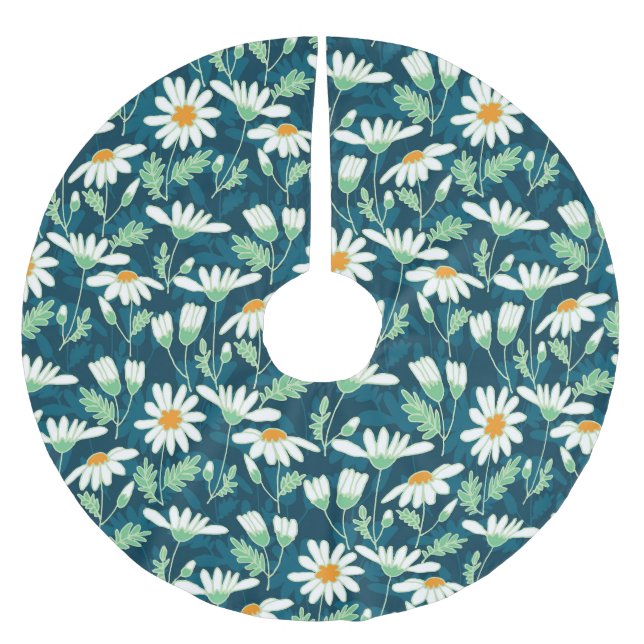 Daisy Ditsy Chamomile Romantic Print Julgransmatta Borstad Polyester (Framsidan)