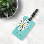 Daisy Doodle Flower Personlig Monogram resgods Bagagebricka<br><div class="desc">Den här designen har skapats genom digital grafik. Det kan vara personlig i området att tillhandahålla eller anpassa genom att klicka för att anpassa ytterligare alternativ och ändra namn, initialer eller ord. Du kan också ändra texten färg och stil eller ta bort texten för en bilddesign. Kontakta mig på colorflowcreations@gmail.com...</div>
