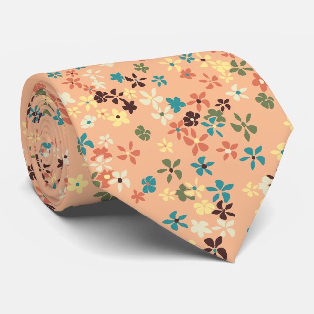 Daisy Dot Blommigt Peach Two-sided Printing Slips (Rullad)