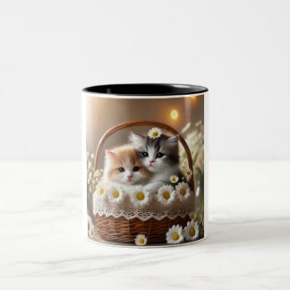 Daisy Dream Cats: A Two-Tone Ceramic Mugg