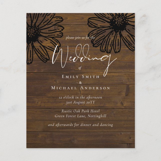 Daisy Dreams Elegant Script Budget Bröllop (Framsida)