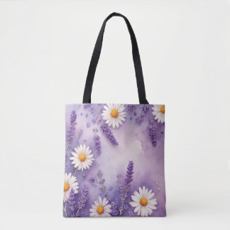 Daisy Dreams & Lavender Fält Tote Tygkasse