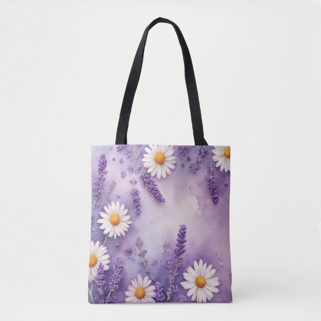 Daisy Dreams & Lavender Fält Tote Tygkasse (Framsida)