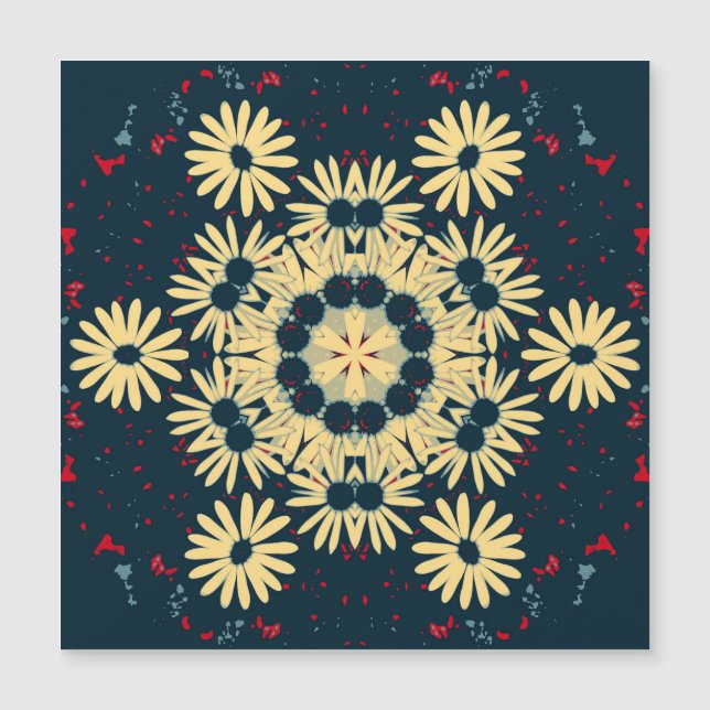 Daisy Dreams Mandala Magnetkort (Framsida)
