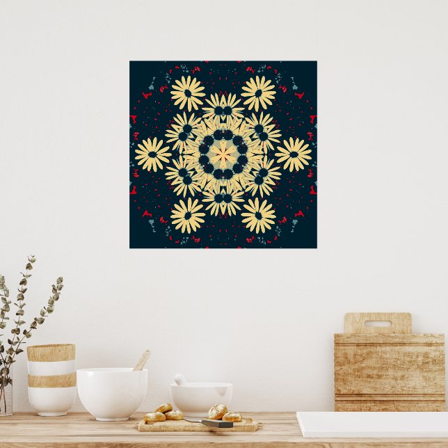 Daisy Dreams Mandala Poster (Kök)